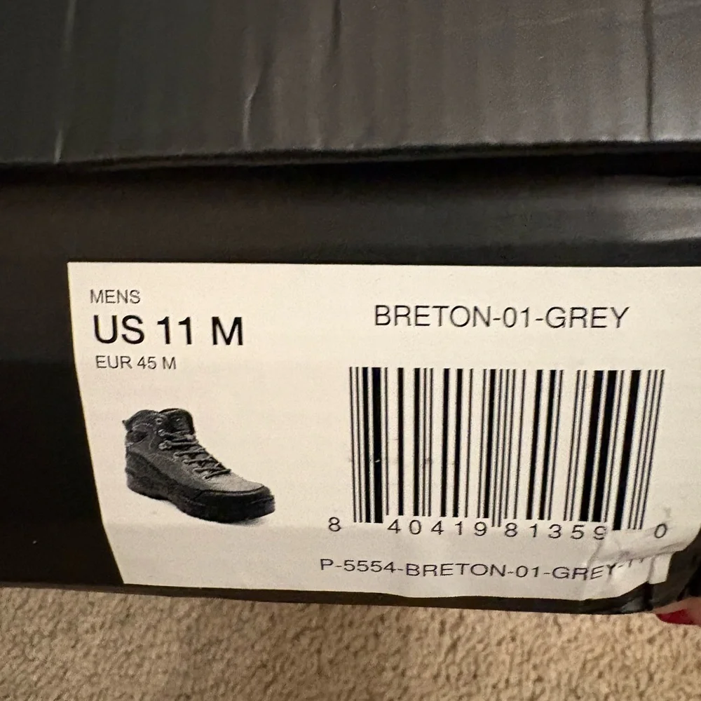 Polar Range Breton-01 Grey Hiking Boots Men’s US 11 New w/ Tags Rugged Trail